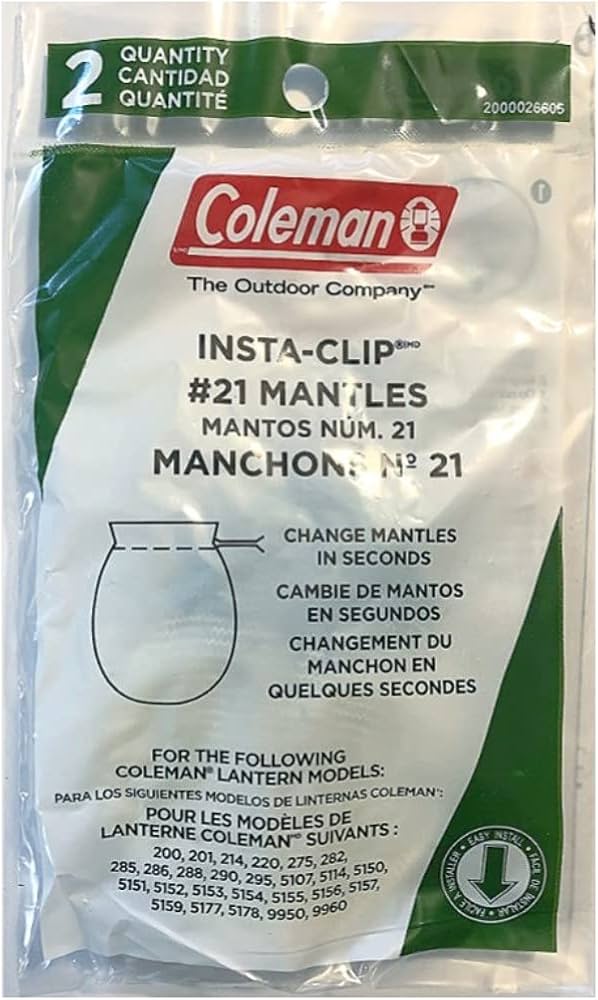 Amazon.com : Coleman Insta-Clip Lantern Mantles, 2-Pack of #21